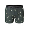 Boxer trunk homme Frenchi GREENBOMB en coton bio porté, motif petits chiens