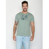 T-shirt homme vélos GREENBOMB en coton bio porté, coloris sauge tendre