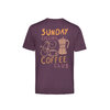 T-shirt homme motifs vélo de course GREENBOMB coton biologique, violet baie, détail du motif
