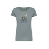 T-shirt femme Bike Cat Basket GREENBOMB coton bio, gris fumée, dans son emballage Green Bomb
