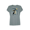 T-shirt femme Cat Vase GREENBOMB coton bio, gris fumée, dans son emballage Green Bomb