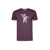 T-shirt homme à motifs ours skieur en coton bio, violet baie, dans son emballage GREENBOMB