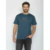 T-shirt homme à motifs vélo de course dossard 51 GREENBOMB en coton bio, porté, coloris bleu pin