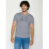 T-shirt homme à motifs vélo de course dossard 51 GREENBOMB en coton bio, porté, coloris gris brume