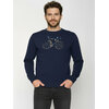 sweat homme GREENBOMB en coton bio porté, vélo de course au dossard 51 avec bidon sur le cadre, bleu marine