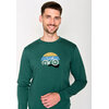 sweat homme GREENBOMB en coton bio porté, vélo tout-terrain sur terrain rocailleux, vert jungle