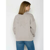 sweat femme GREENBOMB en coton bio porté, trèfle à quatre feuilles ton sur ton, sable