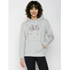 sweat à capuche femme GREENBOMB en coton bio porté, vélo de course au cadre rouge, gris chiné