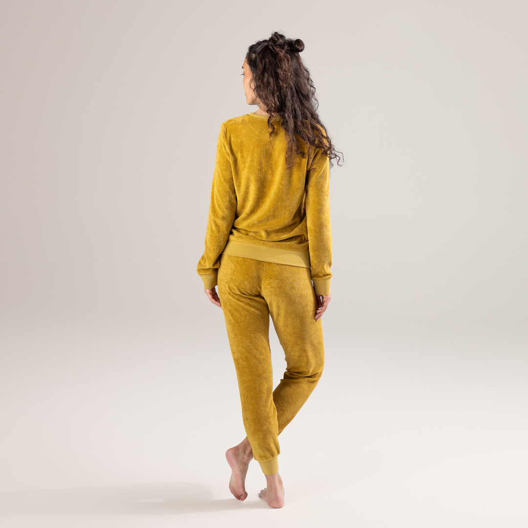 Pantalon Confortable élasticité Pantalon De Pyjama Femme En Éponge - Main Image