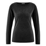 haut à manches longues femme col bateau en chanvre et lyocell noir, vue du produit