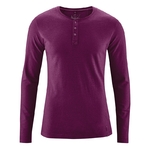 t-shirt col mao manches longues coton bio dh239_violet_bourgogne