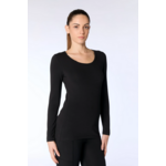 t-shirt-eco-responsable_4412S Damen Langarmshirt stretch - Schwarz – Leela Cotton Naturtextilien Handels GmbH