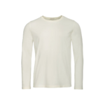 T-shirt manches longues Terik en coton bio écru, photo produit seul sur fond blanc