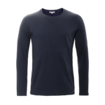 T-shirt manches longues Terik en coton bio bleu encre, photo produit seul sur fond blanc