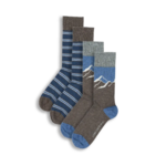 Lot de 2 paires de chaussettes en coton bio Bibo, motif montagnes et rayures, produit seul