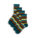 Lot de 2 paires de chaussettes Alexis en coton bio, rayures automnales, produit seul