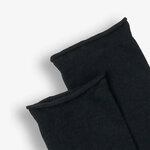 Chaussettes Alexis noires en coton bio, paire seule à plat