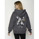 Hoodie femme Mello GREENBOMB en coton bio, porté de face, gris gravier