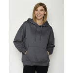 Hoodie Mello oversize porté de trois-quarts, poche kangourou et cordon plat