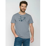 T-shirt homme vélos GREENBOMB en coton bio porté, coloris gris brume