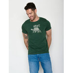 T-shirt homme tortues GREENBOMB en coton bio porté, coloris vert bouteille