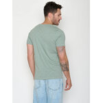 T-shirt homme motifs vélos coton bio, sauge tendre, vue portée en pied