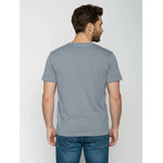 T-shirt homme motifs vélos coton bio, gris brume, vue portée en pied