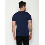 T-shirt homme à motifs ours en canoë en coton bio GOTS, bleu marine, vue portée en pied