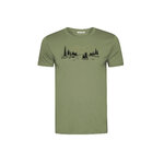 T-shirt homme ours rivière GREENBOMB coton bio, vert graine, dans son emballage Green Bomb
