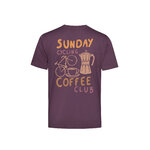 T-shirt homme motifs vélo de course GREENBOMB coton biologique, violet baie, détail du motif
