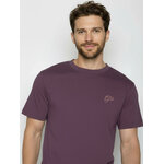 T-shirt homme vélo de course GREENBOMB coton bio, violet baie, dans son emballage Green Bomb