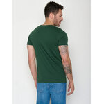 T-shirt homme à motifs tortues en coton bio GOTS, vert bouteille, vue portée en pied