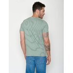 T-shirt homme rayé en coton bio GOTS, rayures bambou, vue portée en pied