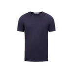 T-shirt homme rayé en coton bio GOTS, rayures bleu-violet, vue supplémentaire