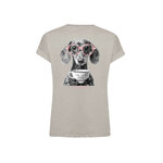 T-shirt femme Dog Coffee GREENBOMB coton bio, beige grès, vue supplémentaire