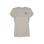 T-shirt femme Dog Coffee GREENBOMB coton bio, beige grès, dans son emballage Green Bomb