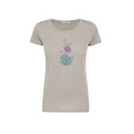 T-shirt femme Bloom Classic GREENBOMB coton bio, beige grès, dans son emballage Green Bomb