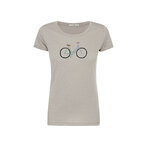 T-shirt femme Bike Freehand GREENBOMB coton bio, beige grès, dans son emballage Green Bomb