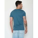 T-shirt homme à motifs ours en canoë en coton bio GOTS, bleu marée, vue portée en pied