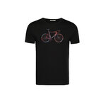 T-shirt homme à motifs vélo aux couleurs vives en coton bio, noir, dans son emballage GREENBOMB