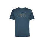 T-shirt homme à motifs vélo de course en coton bio, bleu pin, dans son emballage GREENBOMB