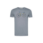 T-shirt homme à motifs vélo de course en coton bio, gris brume, dans son emballage GREENBOMB