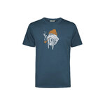 T-shirt homme à motifs morse en coton bio, bleu pin, dans son emballage GREENBOMB