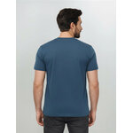 T-shirt homme uni en laine mérinos RWS, bleu pin, vue portée en pied