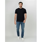 T-shirt homme uni en laine mérinos RWS, noir, porté de dos