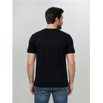 T-shirt homme uni en laine mérinos RWS, noir, vue portée en pied