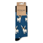 Chaussettes en coton bio GREENBOMB, motif ânes en lunettes, détail du motif