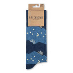 Chaussettes en coton bio GREENBOMB, motif vélo et phare, détail du motif