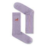 Chaussettes tennis GREENBOMB en coton bio, teckel brodé Wiener, vue d'ensemble