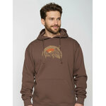 sweat à capuche homme en coton bio GOTS, détail du motif, terre boisée